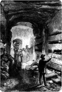 Interni delle catacombe in una stampa del XIX secolo
